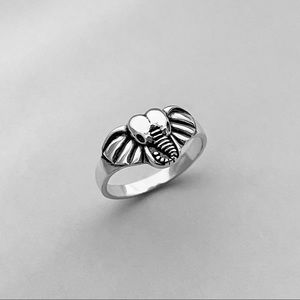 Sterling Silver Elephant Head Ring, Animal Ring